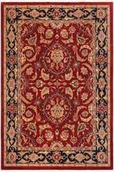 handmade Traditional Kafkaz Red Blue Hand Knotted RECTANGLE 100% WOOL area rug 9 x 12